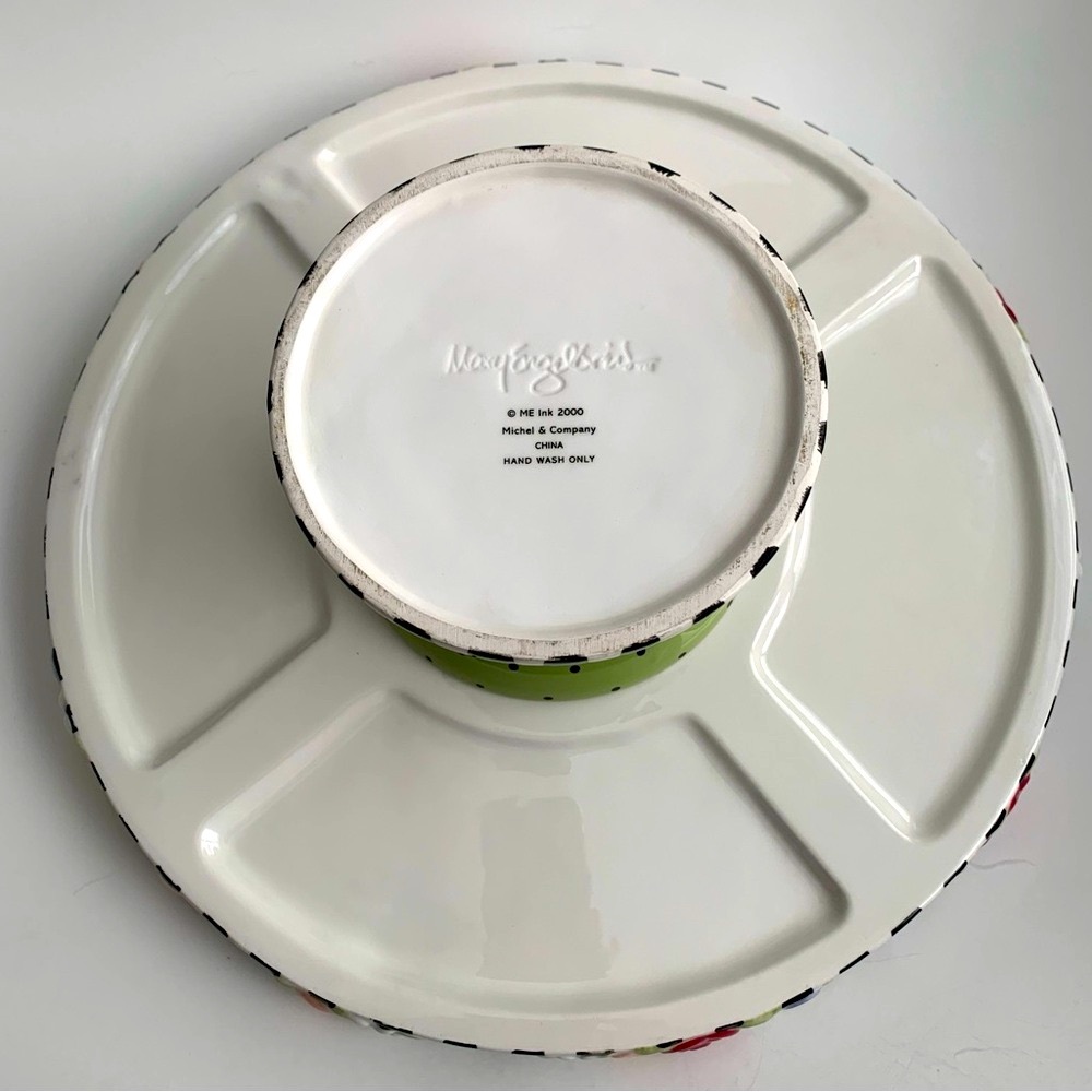 MARY ENGELBREIT Vintage Floral Pedestal Cake Plate Cottage Hostess Collection - Picture 9 of 13